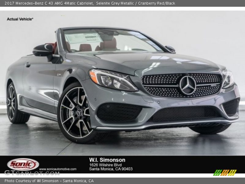 Selenite Grey Metallic / Cranberry Red/Black 2017 Mercedes-Benz C 43 AMG 4Matic Cabriolet