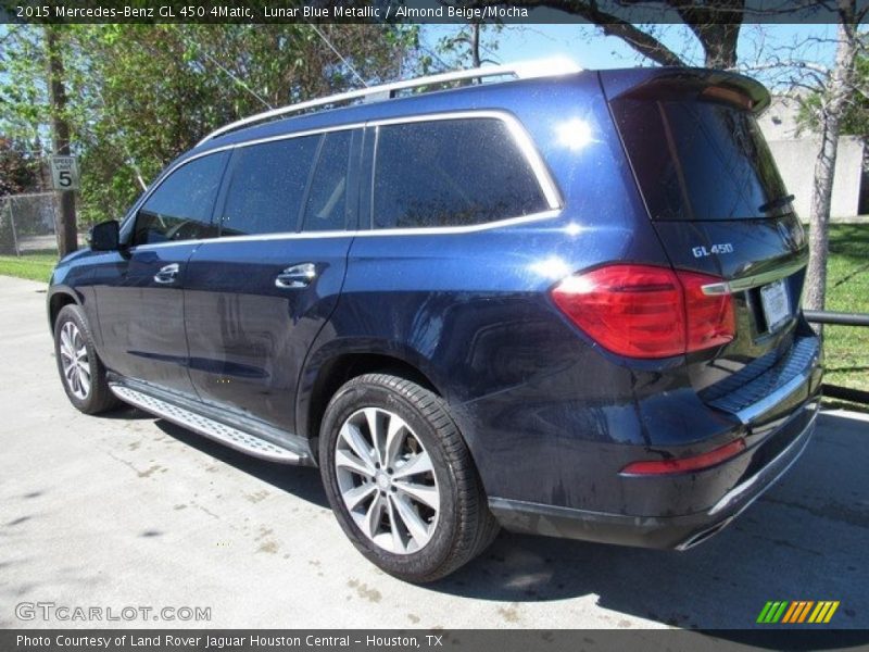 Lunar Blue Metallic / Almond Beige/Mocha 2015 Mercedes-Benz GL 450 4Matic