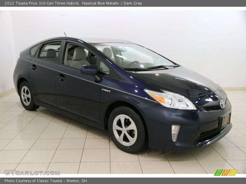 Nautical Blue Metallic / Dark Gray 2012 Toyota Prius 3rd Gen Three Hybrid