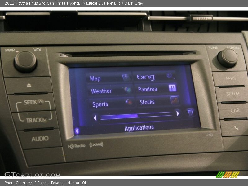 Nautical Blue Metallic / Dark Gray 2012 Toyota Prius 3rd Gen Three Hybrid