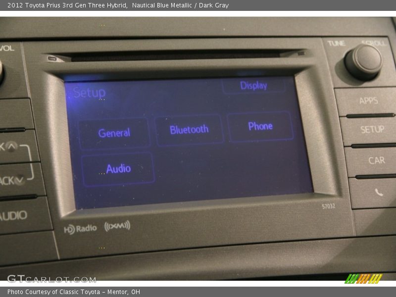 Nautical Blue Metallic / Dark Gray 2012 Toyota Prius 3rd Gen Three Hybrid