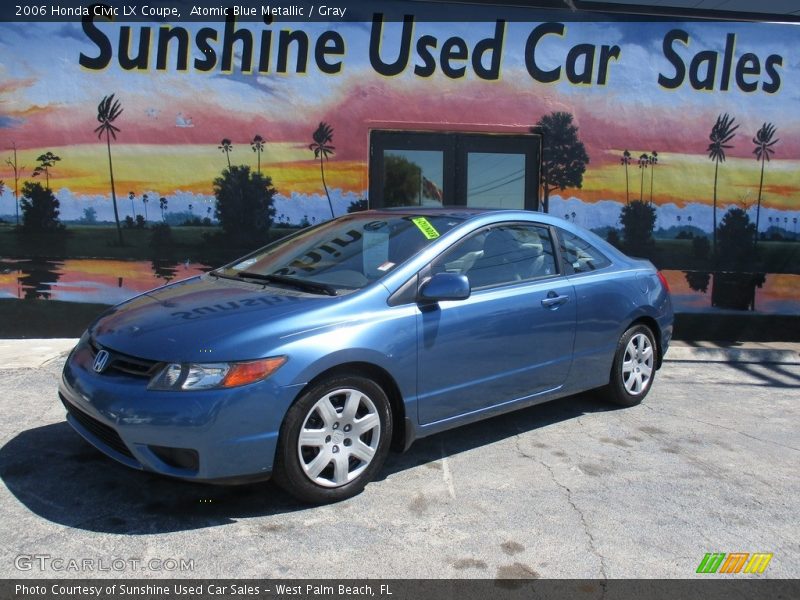 Atomic Blue Metallic / Gray 2006 Honda Civic LX Coupe