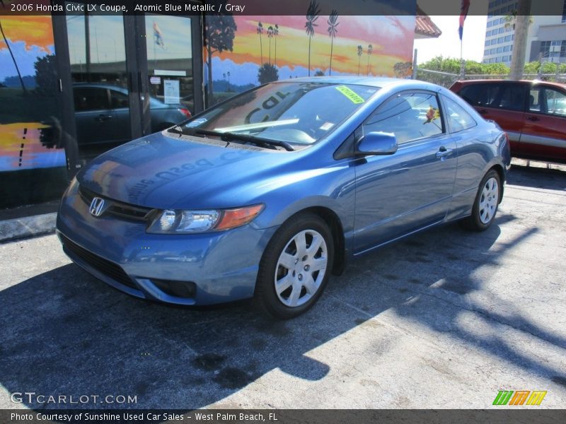 Atomic Blue Metallic / Gray 2006 Honda Civic LX Coupe