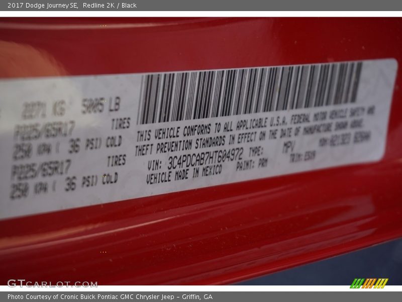 Redline 2K / Black 2017 Dodge Journey SE