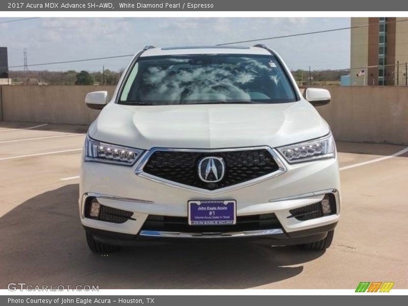 White Diamond Pearl / Espresso 2017 Acura MDX Advance SH-AWD