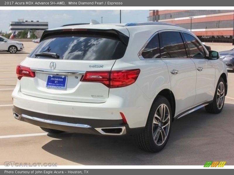 White Diamond Pearl / Espresso 2017 Acura MDX Advance SH-AWD