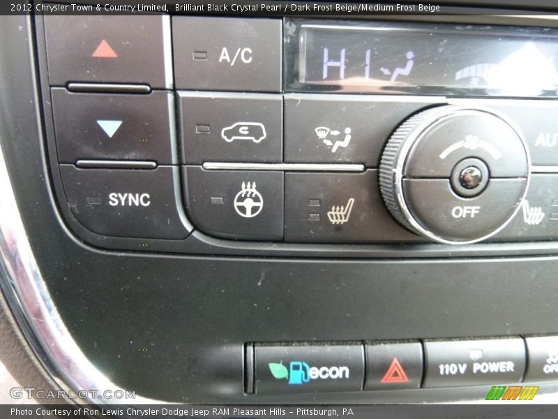 Brilliant Black Crystal Pearl / Dark Frost Beige/Medium Frost Beige 2012 Chrysler Town & Country Limited