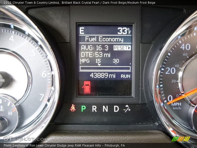 Brilliant Black Crystal Pearl / Dark Frost Beige/Medium Frost Beige 2012 Chrysler Town & Country Limited