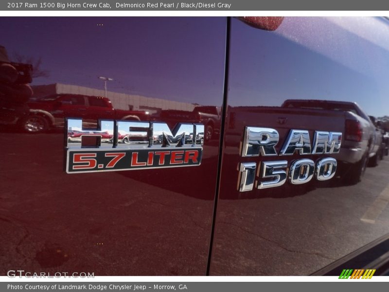 Delmonico Red Pearl / Black/Diesel Gray 2017 Ram 1500 Big Horn Crew Cab