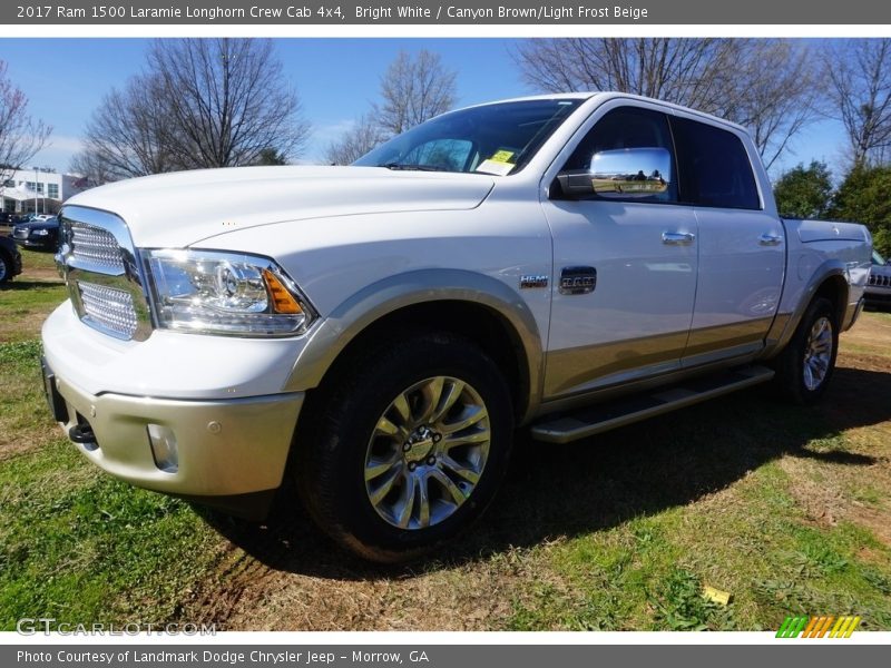 Bright White / Canyon Brown/Light Frost Beige 2017 Ram 1500 Laramie Longhorn Crew Cab 4x4