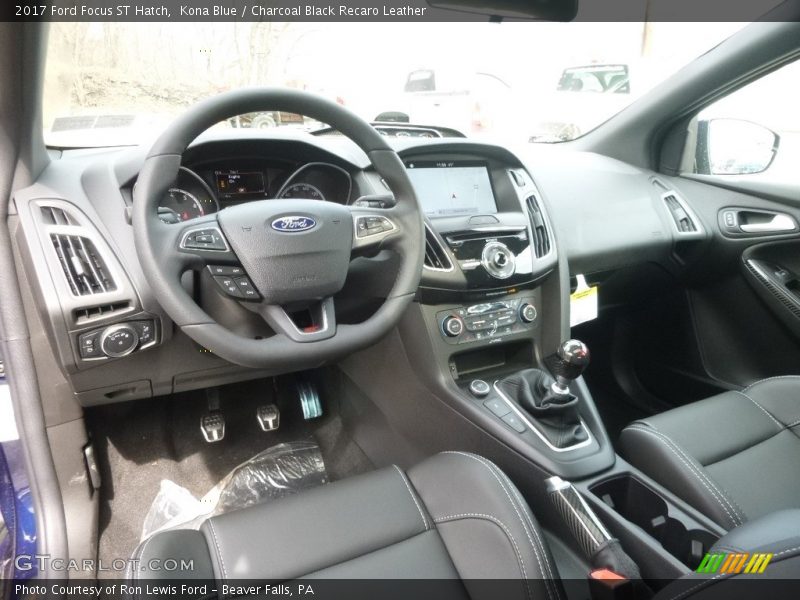  2017 Focus ST Hatch Charcoal Black Recaro Leather Interior