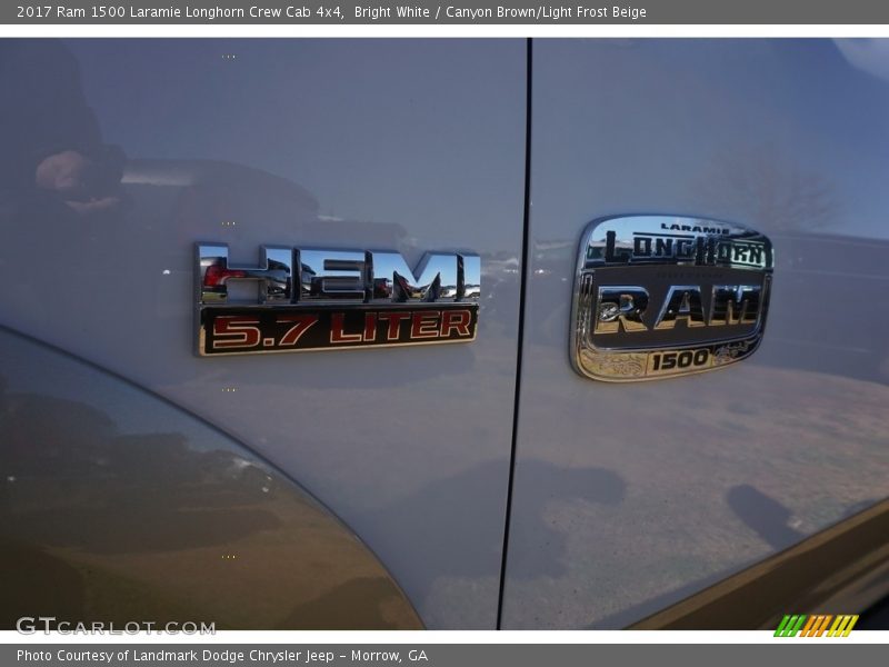 Bright White / Canyon Brown/Light Frost Beige 2017 Ram 1500 Laramie Longhorn Crew Cab 4x4
