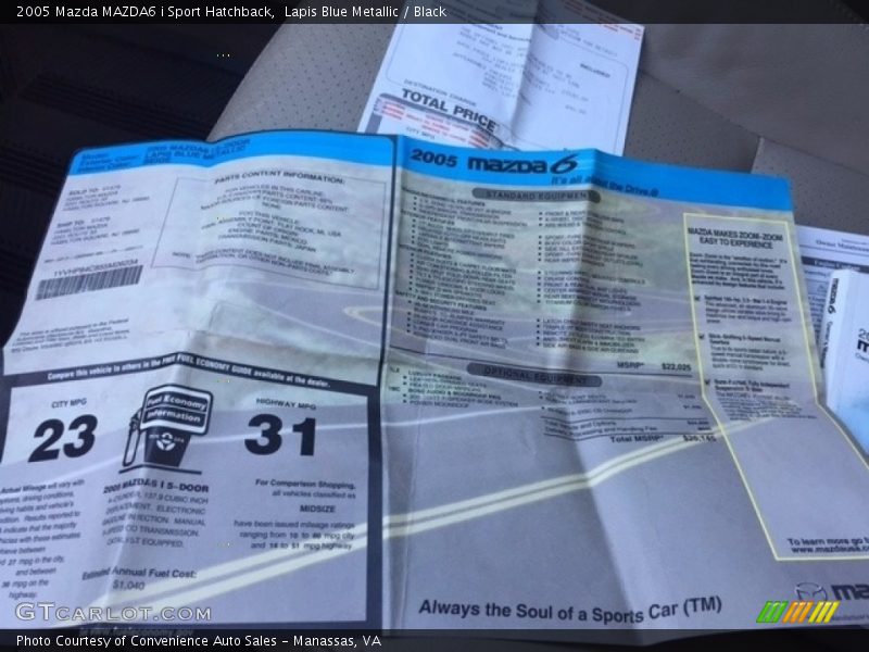 Lapis Blue Metallic / Black 2005 Mazda MAZDA6 i Sport Hatchback