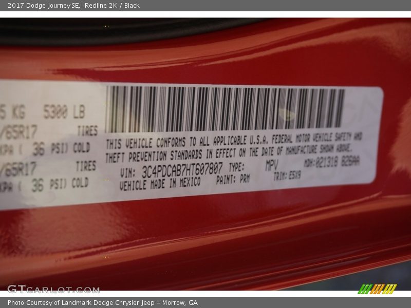 Redline 2K / Black 2017 Dodge Journey SE
