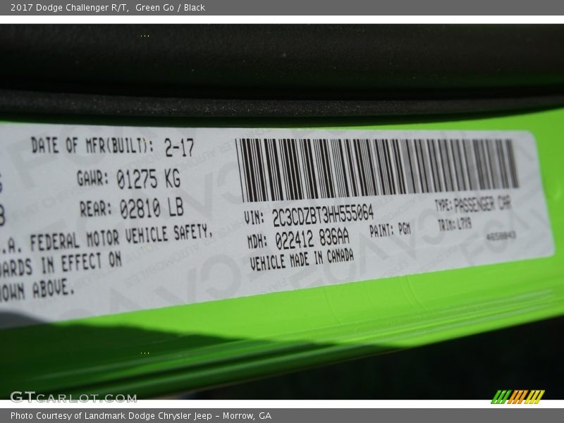 Green Go / Black 2017 Dodge Challenger R/T