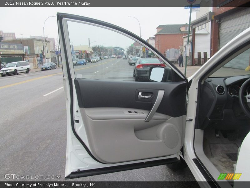 Pearl White / Gray 2013 Nissan Rogue S AWD