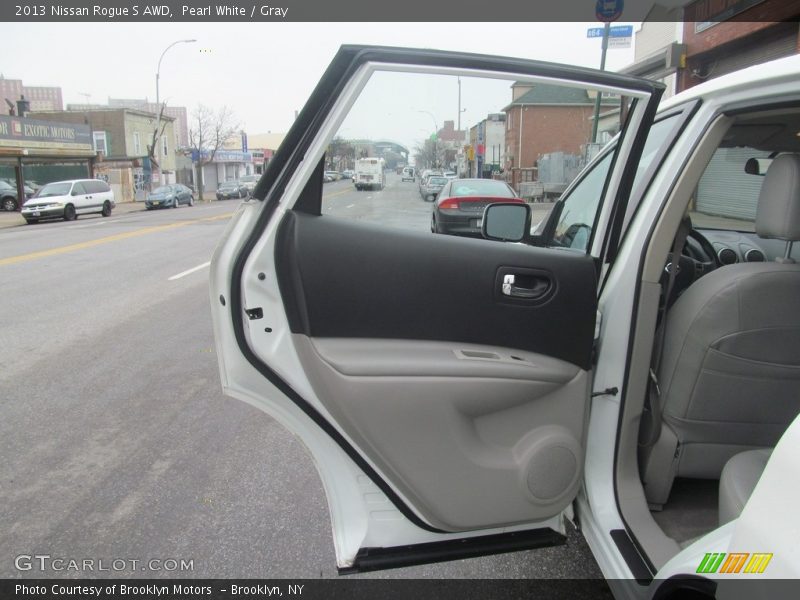 Pearl White / Gray 2013 Nissan Rogue S AWD