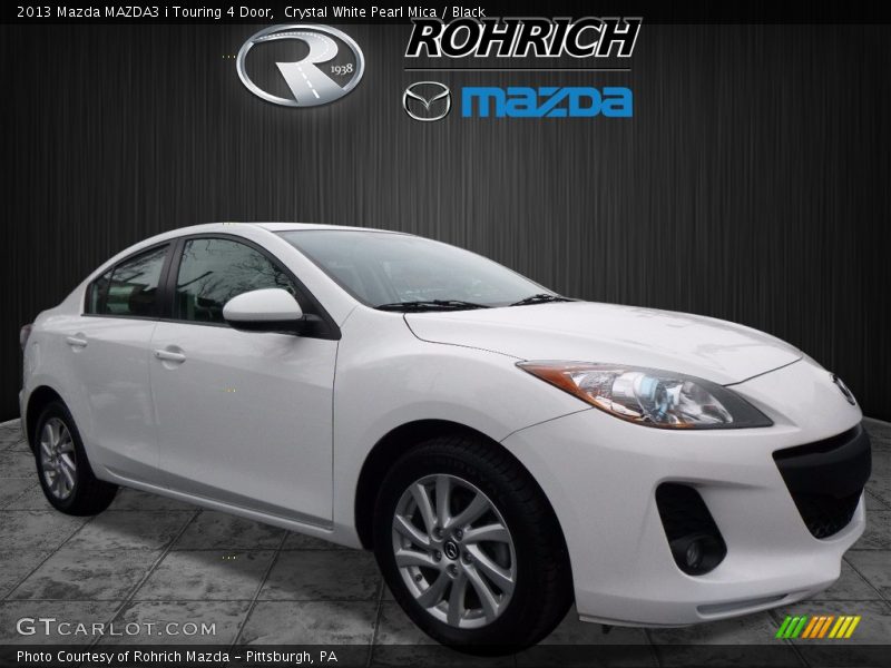 Crystal White Pearl Mica / Black 2013 Mazda MAZDA3 i Touring 4 Door
