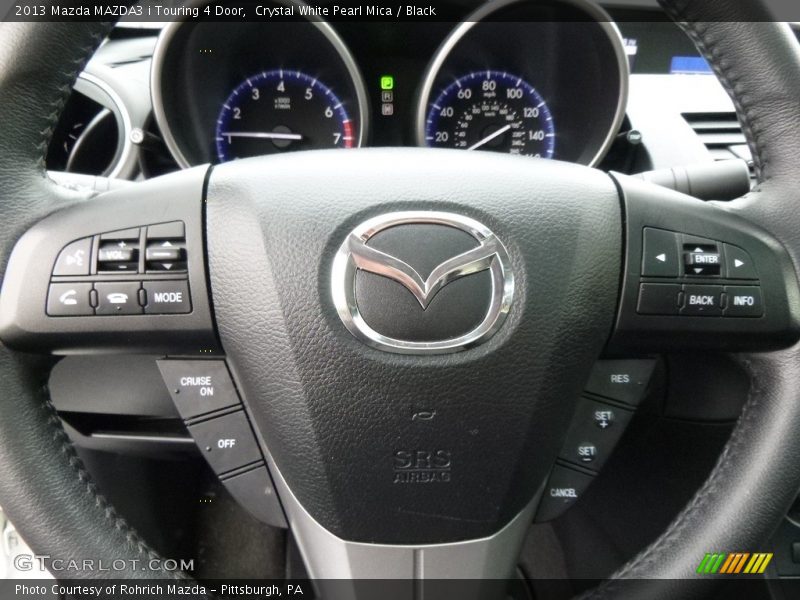 Crystal White Pearl Mica / Black 2013 Mazda MAZDA3 i Touring 4 Door