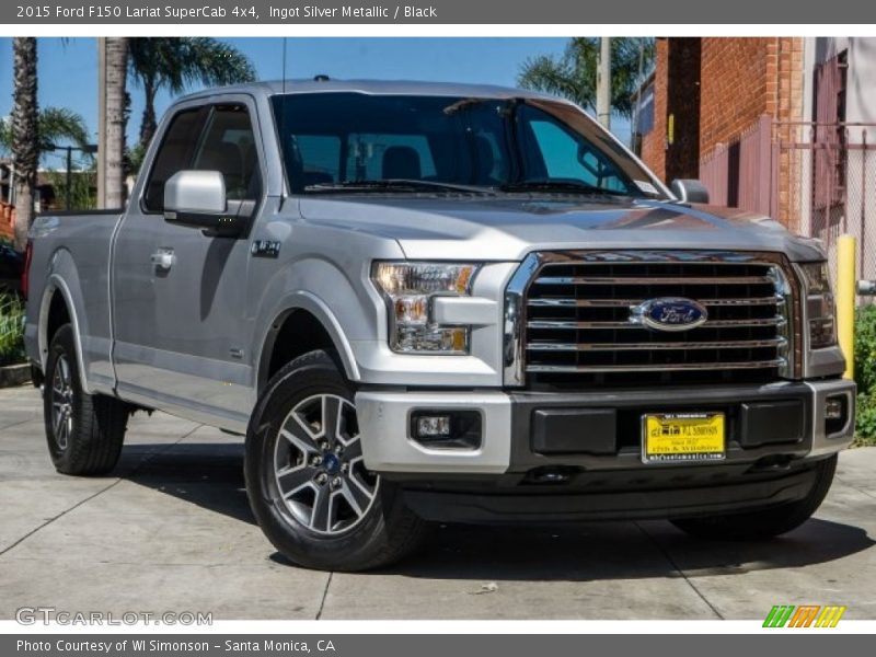Ingot Silver Metallic / Black 2015 Ford F150 Lariat SuperCab 4x4