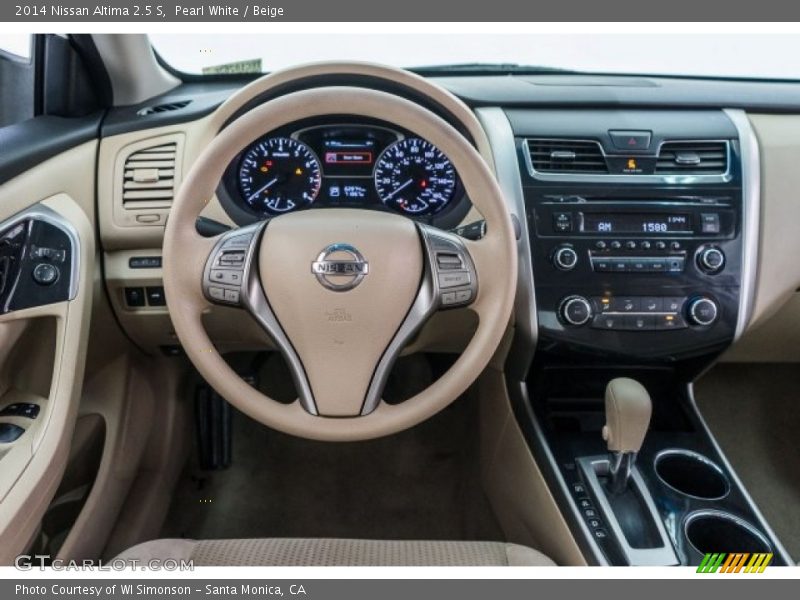 Pearl White / Beige 2014 Nissan Altima 2.5 S