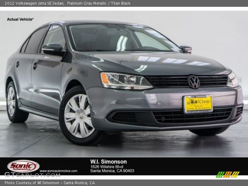 Platinum Gray Metallic / Titan Black 2012 Volkswagen Jetta SE Sedan