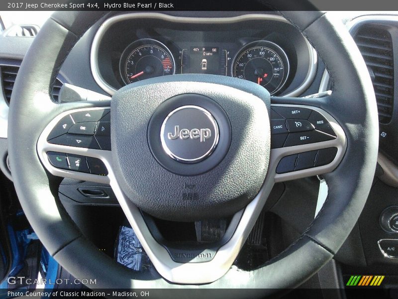 Hydro Blue Pearl / Black 2017 Jeep Cherokee Sport 4x4