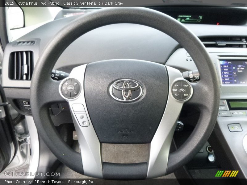 Classic Silver Metallic / Dark Gray 2015 Toyota Prius Two Hybrid