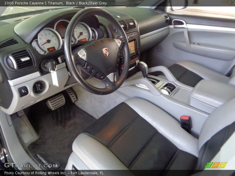 Black / Black/Steel Grey 2006 Porsche Cayenne S Titanium
