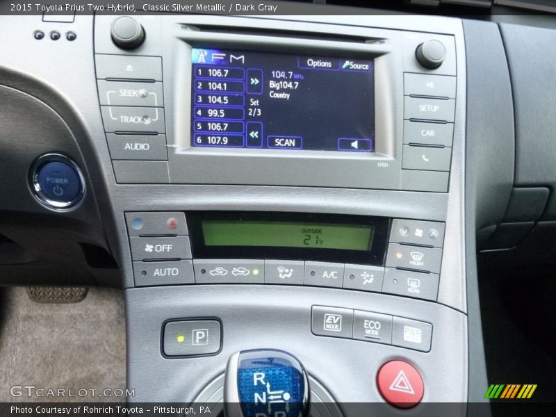 Classic Silver Metallic / Dark Gray 2015 Toyota Prius Two Hybrid