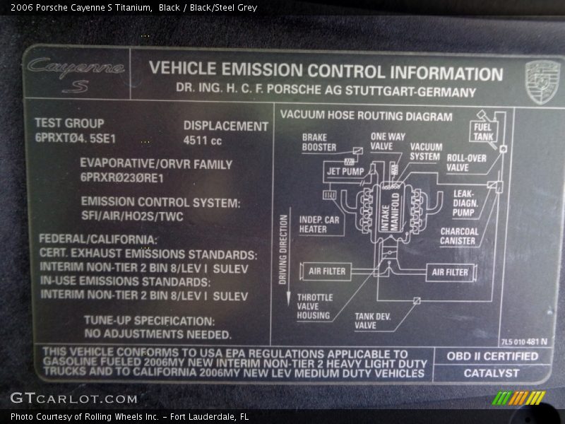 Black / Black/Steel Grey 2006 Porsche Cayenne S Titanium