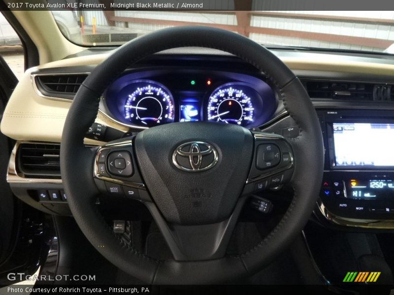 Midnight Black Metallic / Almond 2017 Toyota Avalon XLE Premium