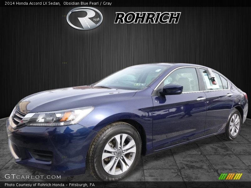 Obsidian Blue Pearl / Gray 2014 Honda Accord LX Sedan