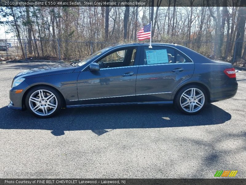 Steel Grey Metallic / Almond Beige 2010 Mercedes-Benz E 550 4Matic Sedan