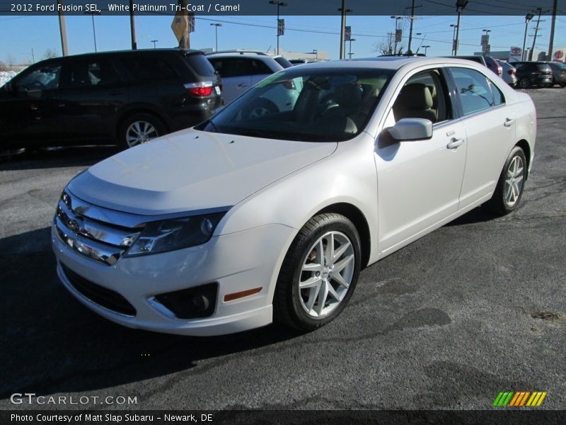 White Platinum Tri-Coat / Camel 2012 Ford Fusion SEL
