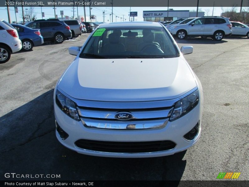 White Platinum Tri-Coat / Camel 2012 Ford Fusion SEL