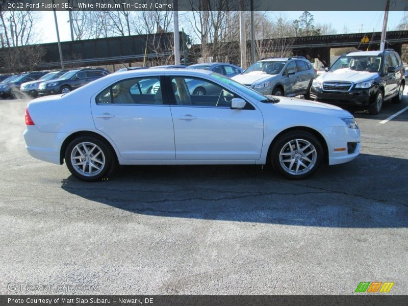 White Platinum Tri-Coat / Camel 2012 Ford Fusion SEL