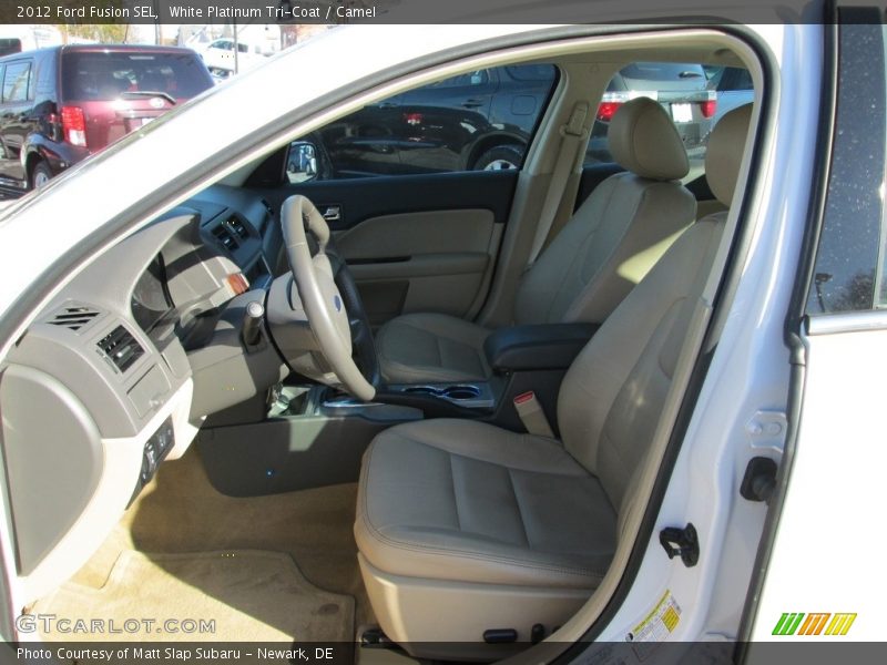 White Platinum Tri-Coat / Camel 2012 Ford Fusion SEL