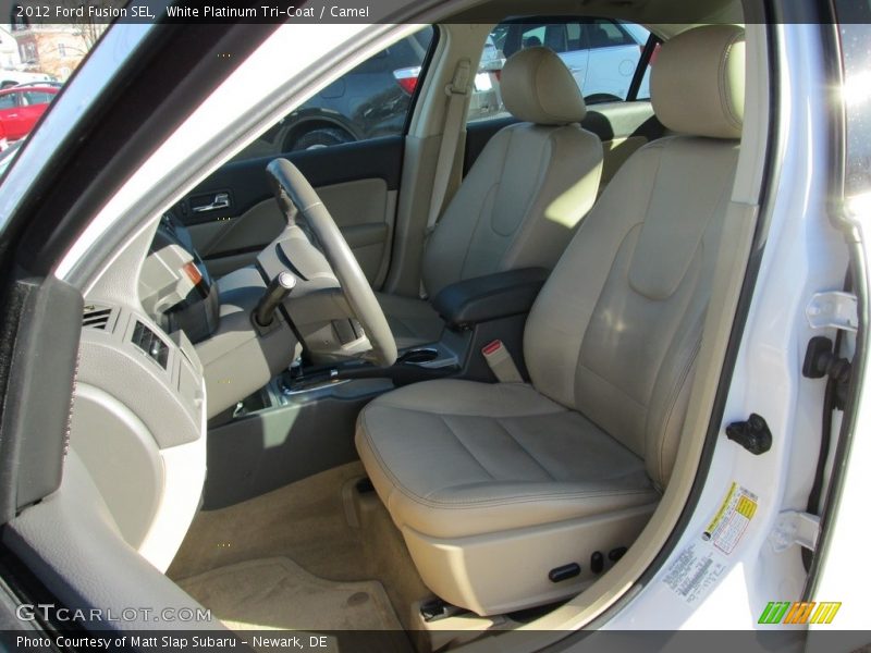 White Platinum Tri-Coat / Camel 2012 Ford Fusion SEL