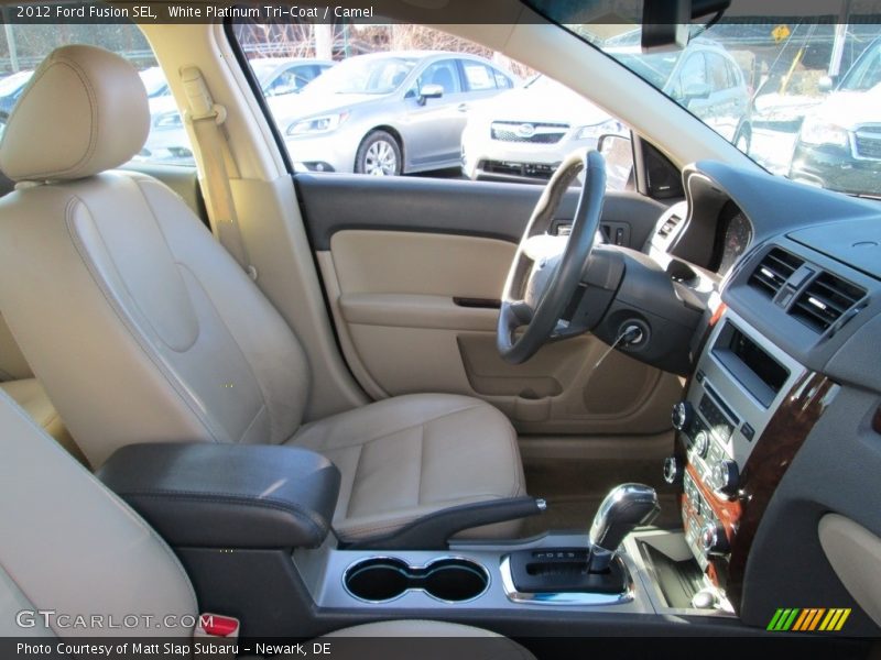 White Platinum Tri-Coat / Camel 2012 Ford Fusion SEL