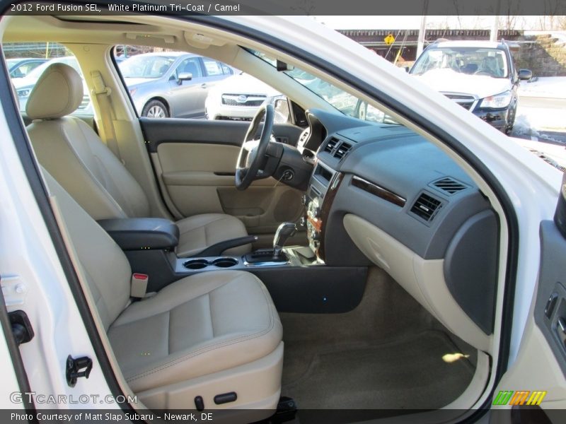 White Platinum Tri-Coat / Camel 2012 Ford Fusion SEL