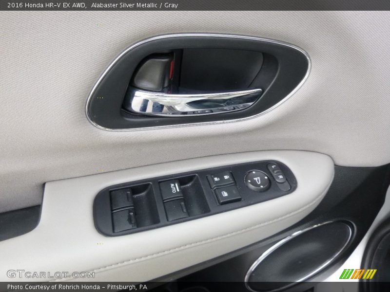 Alabaster Silver Metallic / Gray 2016 Honda HR-V EX AWD