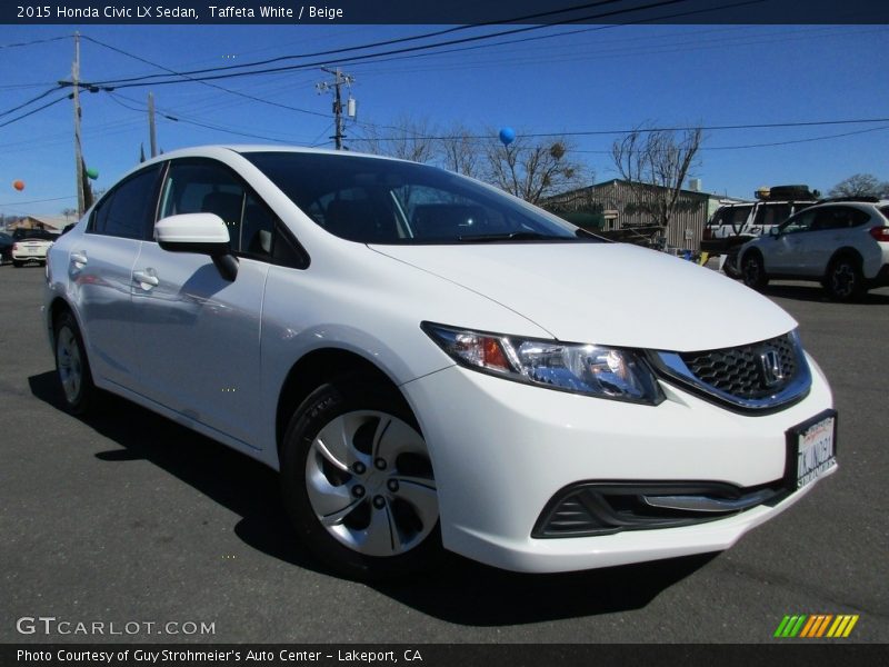 Taffeta White / Beige 2015 Honda Civic LX Sedan