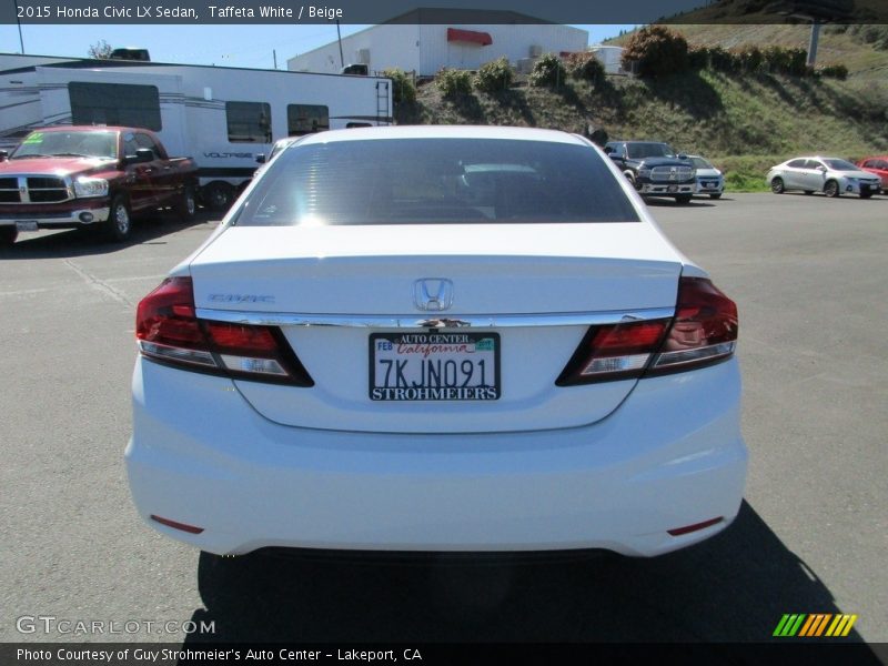 Taffeta White / Beige 2015 Honda Civic LX Sedan