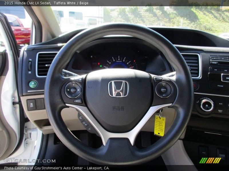 Taffeta White / Beige 2015 Honda Civic LX Sedan