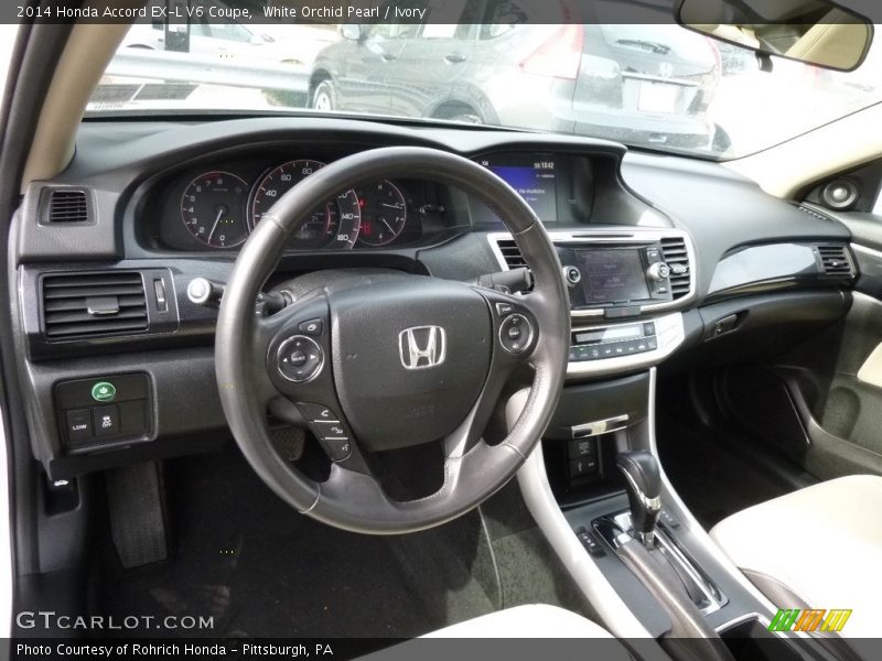 White Orchid Pearl / Ivory 2014 Honda Accord EX-L V6 Coupe