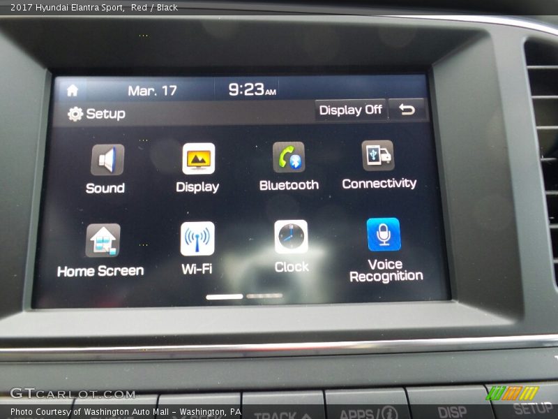 Controls of 2017 Elantra Sport
