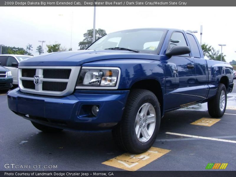 Deep Water Blue Pearl / Dark Slate Gray/Medium Slate Gray 2009 Dodge Dakota Big Horn Extended Cab