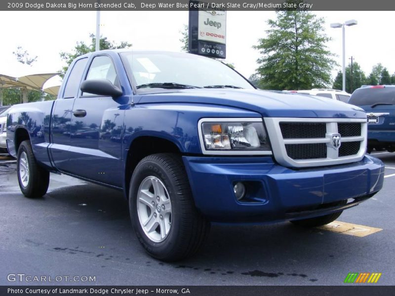 Deep Water Blue Pearl / Dark Slate Gray/Medium Slate Gray 2009 Dodge Dakota Big Horn Extended Cab