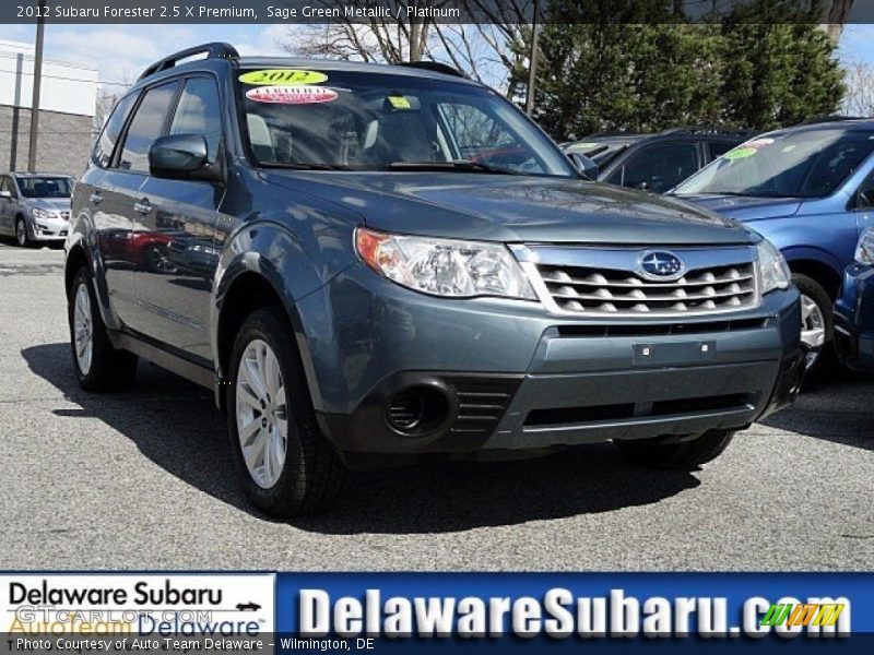 Sage Green Metallic / Platinum 2012 Subaru Forester 2.5 X Premium